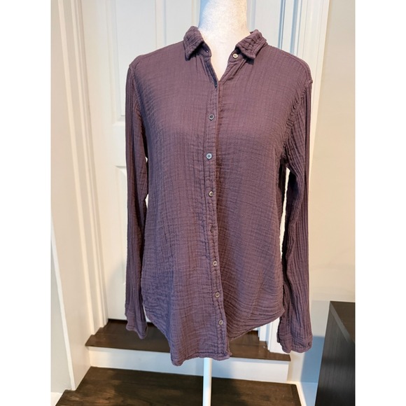 XiRENA Tops - Xirena Beau Button Down Shirt Plum Purple Cotton Gauze Long Sleeve XS RN 123722